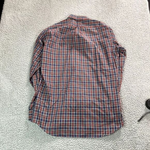 Vintage John Martin Button Up Shirt Men's Long Sleeve Western Plaid Red 36 - Picture 5 of 6